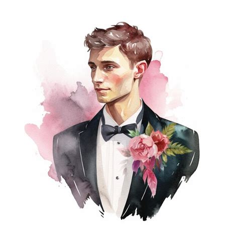 Premium AI Image There Is A Man In A Tuxedo With A Flower On His