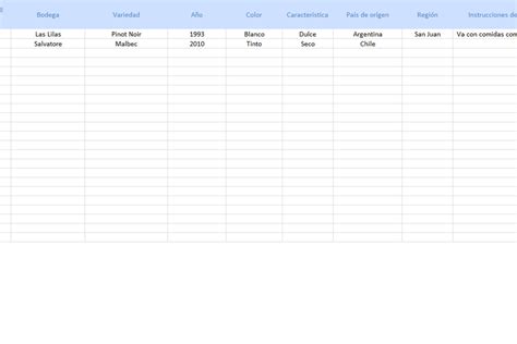 Planilla De Excel Para Inventario De Vinos Xlsx Google Drive Hot Sex