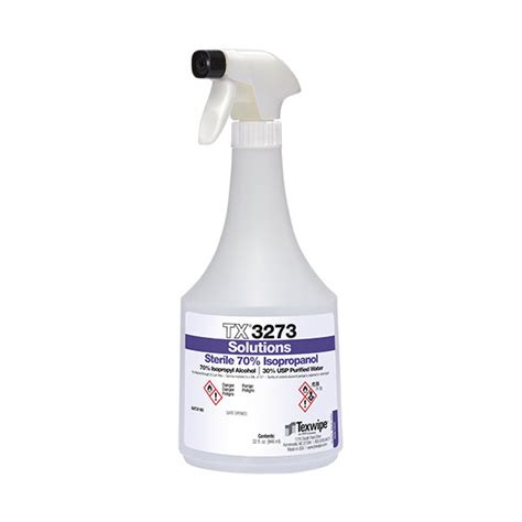 Texwipe Sterile 70 Isopropanol 32 Oz 32 Oz Trigger Spray 12 Bott