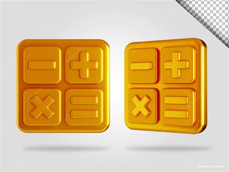 Premium Psd Golden Calculator 3d Render Illustration Isolated