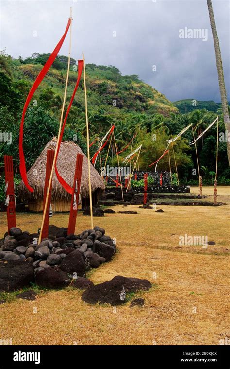 French Polynesia Society Islands Tahiti Marae Arahurahu Stock Photo