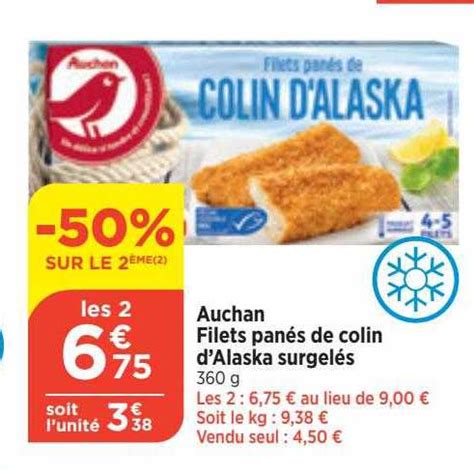 Promo Auchan Filets Pan S De Colin D Alaska Surgel S Chez Bi