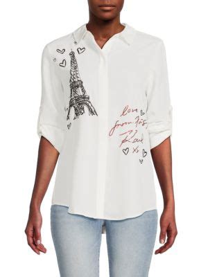 Karl Lagerfeld Paris Eiffel Tower Button Down Shirt On Sale Saks Off Th