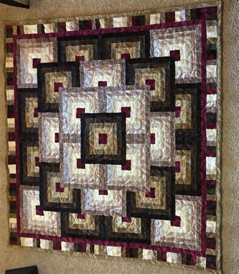 Quarter Square Log Cabin Minky Log Cabin Minky Quilt Quilts