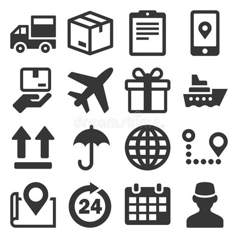 Shipping Cargo Warehouse And Logistic Icons Set Stock Vector