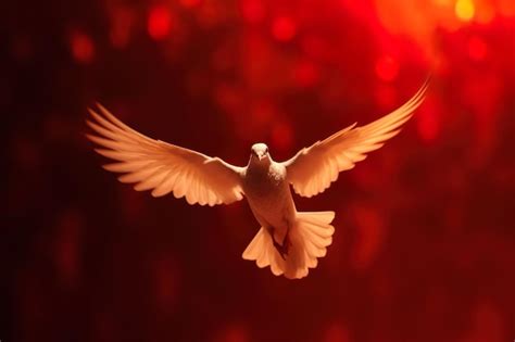 Premium AI Image | Pentecost Sunday Flying white dove in fire ...