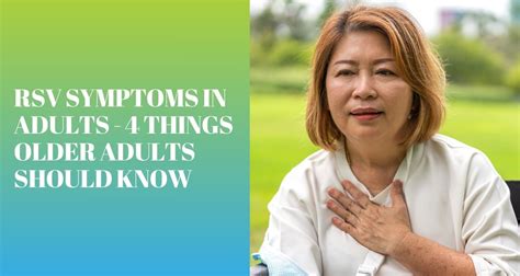 RSV Symptoms in Adults - 4 Things Older Adults Should Know – Wellness ...