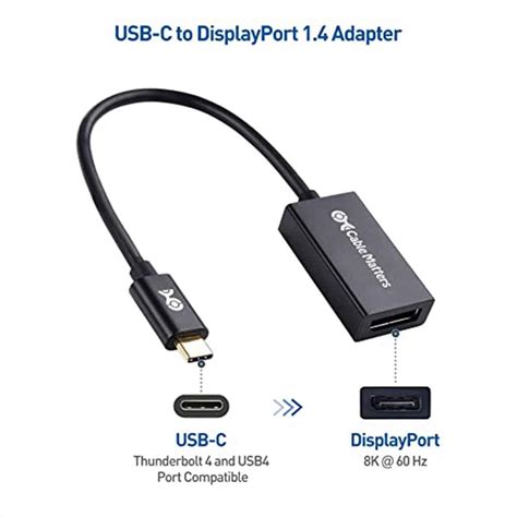 Cable Matters USB C To DisplayPort 1 4 Adapter With 8K 60hz 4K 144hz