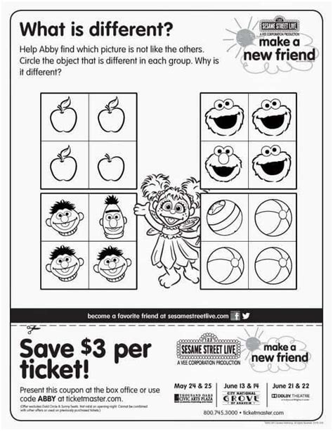 Sesame Street Kindergarten Worksheets