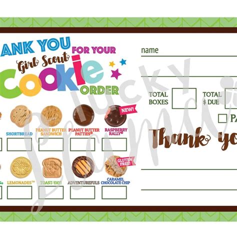 Girl Scout Cookie Order Form Etsy