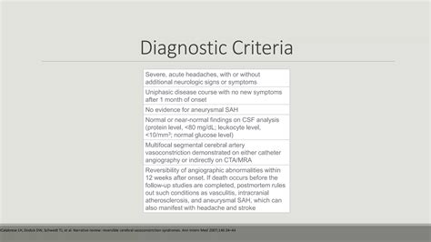 Reversible Cerebral Vasoconstriction Syndrome Ppt