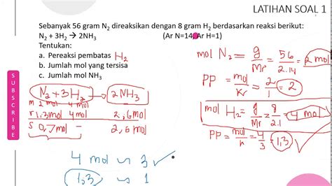 Pembahasan Latihan Soal Stoikiometri Pereaksi Pembatas Youtube