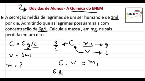 Concentração E Conversão De Unidades De Medida Youtube