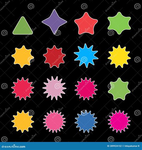 Vector Basic Shape Colorful Stars Collection For Your Design Polygonal