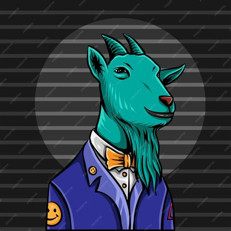 Premium Vector Awesome Goat Nft Style Line Art