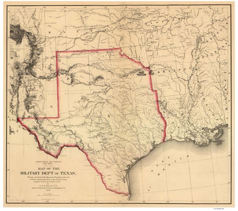 Texas 1859 Warren - Old State Map Reprint - OLD MAPS