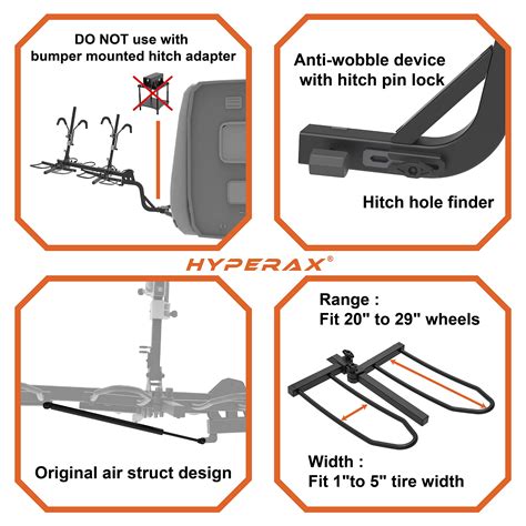 Hyperax Volt Rv 4x Hitch Mounted 4 Bike Rack Carrier For Rv Camper Trailer