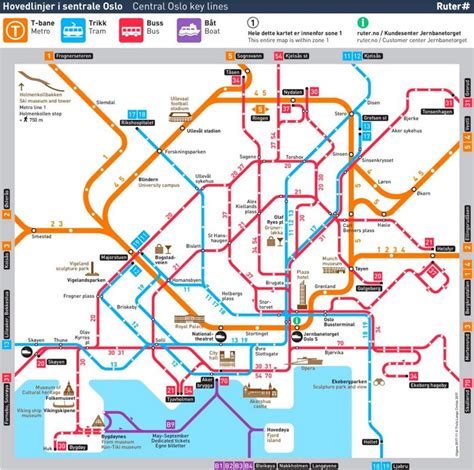 Central Oslo transport map - Ontheworldmap.com