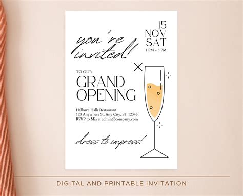 Editable Business Grand Opening Invitation, Business Event Invitation ...