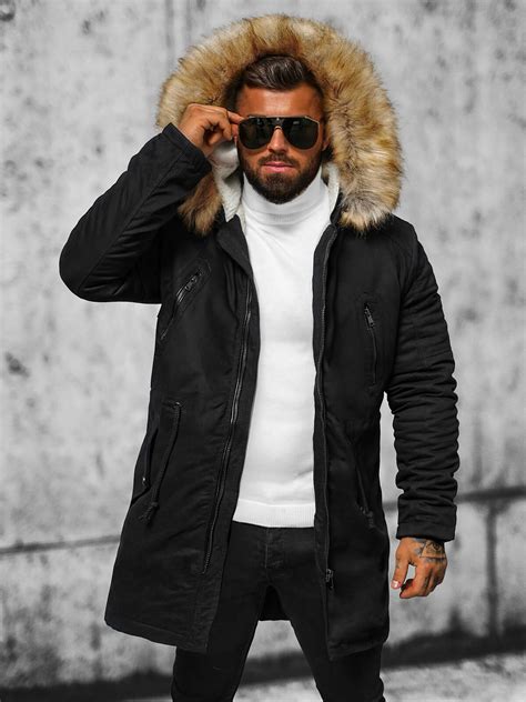 Herren Winterjacke Schwarz OZONEE JD 390 OZONEE