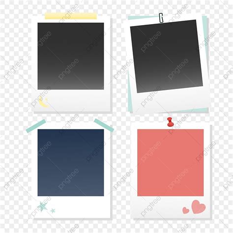 Set Of Polaroid Frame Design Template Polaroid Polaroid Paper Frame