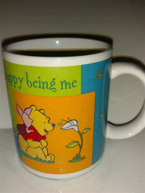 Winnie The Pooh Piglet Walt Disney Coffee Mug Happy Being Me Etsy