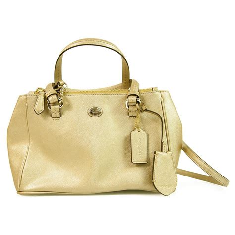 Coach Gold Leather 3 Compartments Speedy Satchel Shoulder Bag Handbag ...