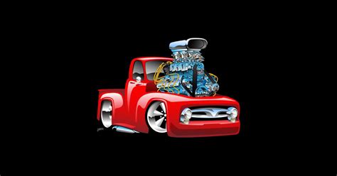 American Classic Hot Rod Pickup Truck Cartoon By Hobrath Hot Rod