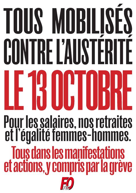 Journ E De Mobilisation Du Octobre Pr Avis De Gr Ve