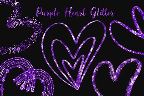 Purple Glitter Heart Clipart Graphic By Pinkpearly · Creative Fabrica