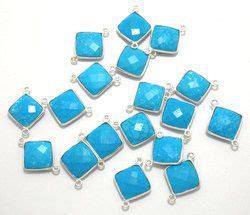 Bezel Gemstone Connector Turquoise Oval Shape Gemstone Connectors