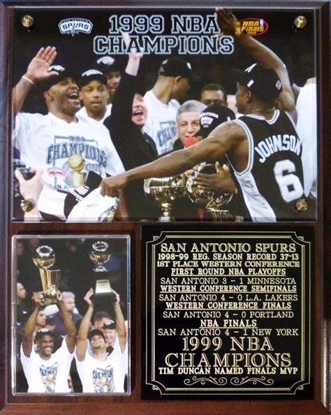 San Antonio Spurs 1999 NBA Champions Photo Plaque Tim Duncan David Robinson