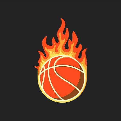 basketball fire logo sport emblem sticker 17667675 Vector Art at Vecteezy