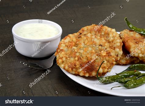 Sabudana Vada Chutney Fried Green Chilli Stock Photo 1203374326 | Shutterstock