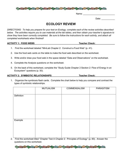 30 Ecological Relationships Worksheet Worksheets Decoomo