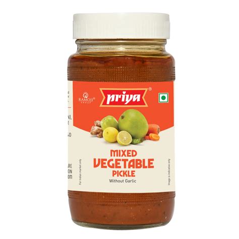 Priya Mixed Vegetable Pickle Without Garlic G Authentic Telugu