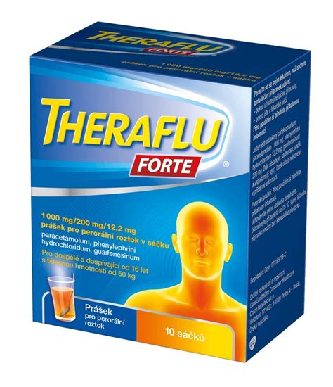 Theraflu Forte 1000 mg 200 mg 12 2 mg prášek pro perorální roztok 10 sáčků