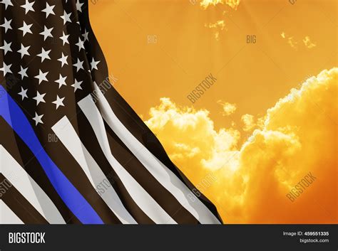 American Flag Police Image And Photo Free Trial Bigstock