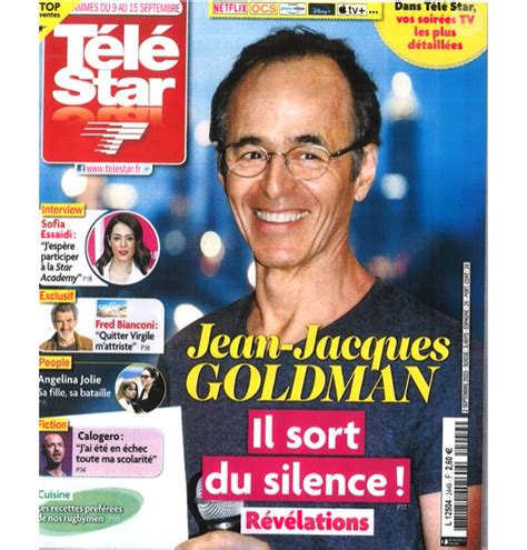 Photo Jean Jacques Goldman En Couverture Du Du Magazine Télé Star