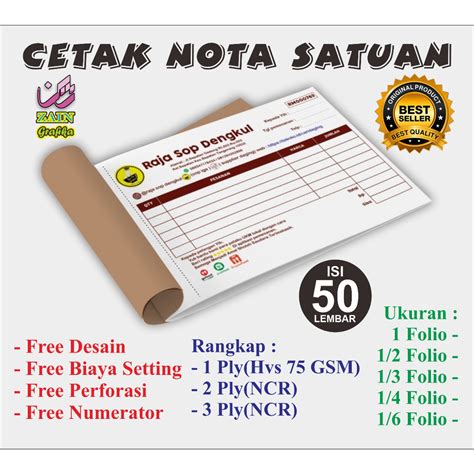 Jual Nota Custom Cetak Nota Lengkap Invoice Bon Surat Jalan Kwitansi