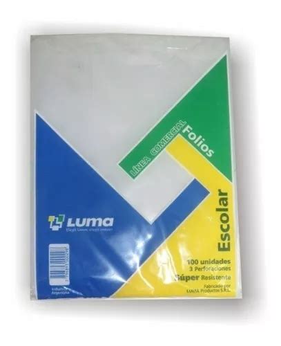 Folio Luma Escolar Pesado X 100 Unidades Extra Fuerte En Venta En