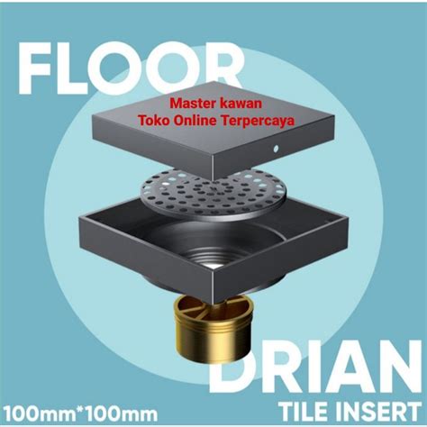 Jual Smart Floor Drain Tile Insert Black TEBAL Floor Drain Hitam Anti