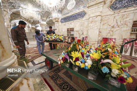 Mehr News Agency Decorating Imam Ali Pbuh Holy Shrine With Flowers