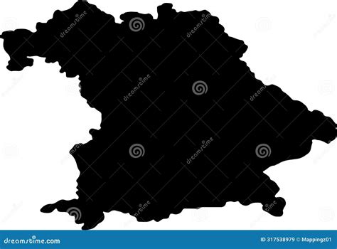 Bayern Germany Silhouette Map With Transparent Background Stock Vector