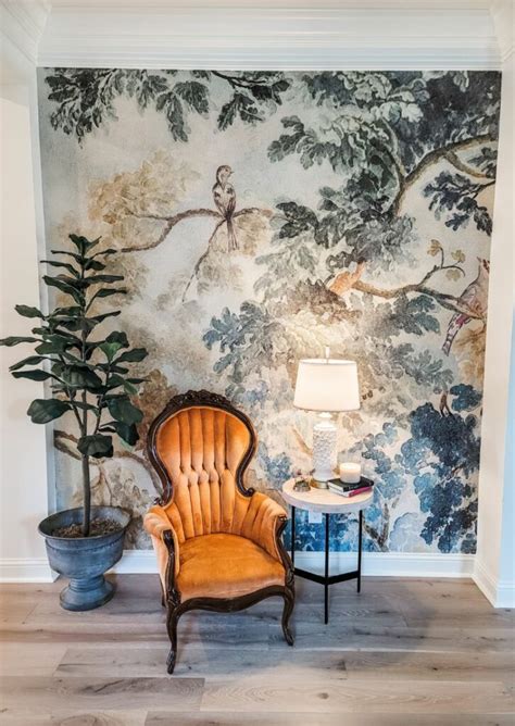 Anthropologie Mural Wallpaper in the Dining Room