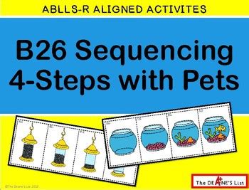 Ablls R Aligned Activities B Sequencing Steps With Pets By The