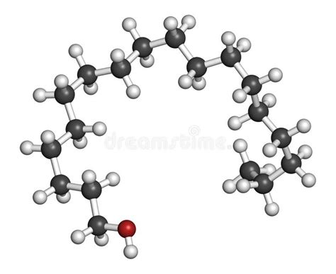 Stearyl Alcohol Molecule. Constituent of Cetostearyl Alcohol Cetearyl Alcohol, Cetylstearyl ...