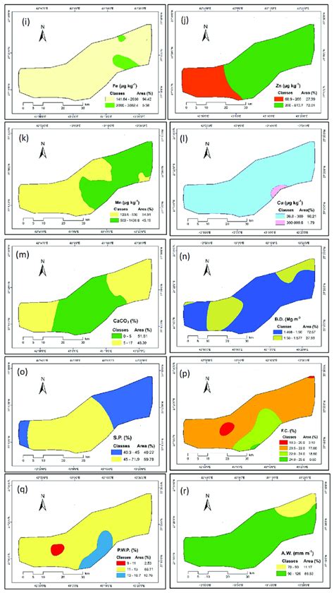 Spatial Distribution Kriged Maps Of Soil PH A EC B Sand C