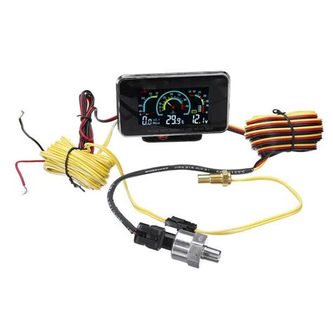 In Lcd Car Digital Voltmeter Oil Pressure Water Temp V