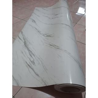 Jual STIKER LANTAI MOTIF MARMER MARBLE PUTIH GLOSSY MENGKILAP PREMIUM